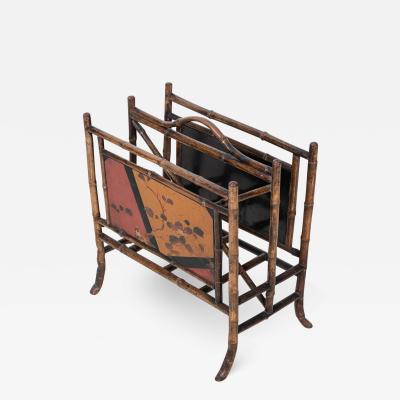 19thC English Chinoiserie Bamboo Magazine Rack