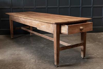 19thC English Country House Pine Farmhouse Prep Table
