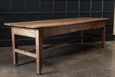 19thC English Country House Pine Farmhouse Prep Table