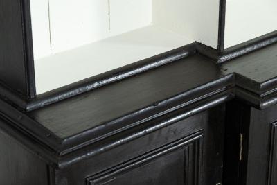 19thC English Ebonised Breakfront Bookcase