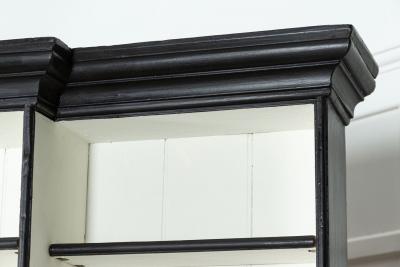 19thC English Ebonised Breakfront Bookcase