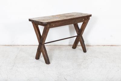 19thC English Elm Topped Tavern Table
