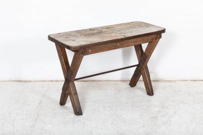 19thC English Elm Topped Tavern Table