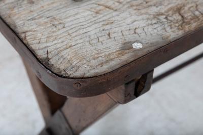 19thC English Elm Topped Tavern Table