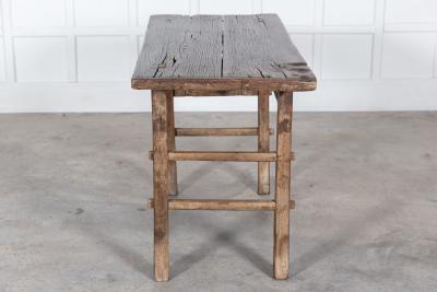 19thC English Elm Vernacular Work Table
