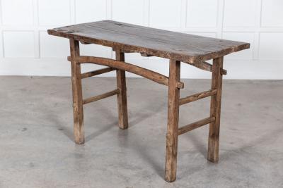 19thC English Elm Vernacular Work Table