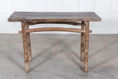 19thC English Elm Vernacular Work Table