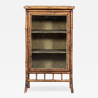 19thC English Glazed Bamboo Cabinet