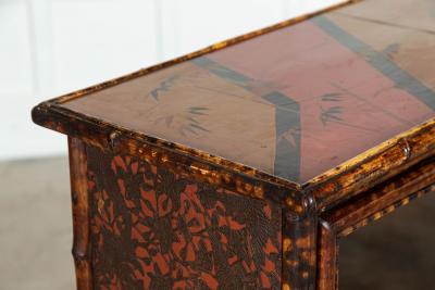 19thC English Glazed Laquered Bamboo Cabinet