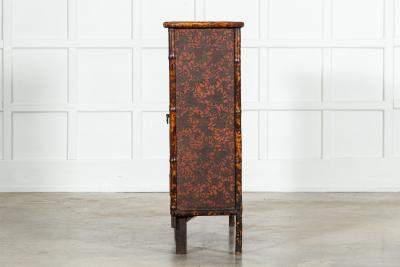 19thC English Glazed Laquered Bamboo Cabinet