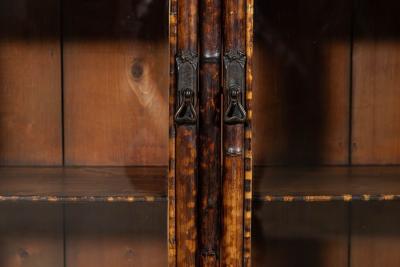 19thC English Glazed Laquered Bamboo Cabinet