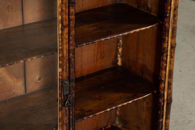 19thC English Glazed Laquered Bamboo Cabinet