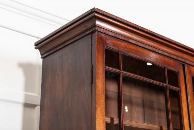 19thC English Glazed Mahogany Bookcase Vitrine