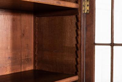 19thC English Glazed Mahogany Bookcase Vitrine