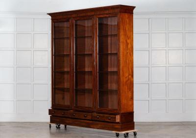 19thC English Glazed Mahogany Vitrine Cabinet