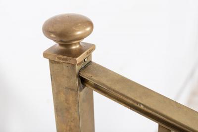 19thC English Half Tester Double Brass Bed Frame