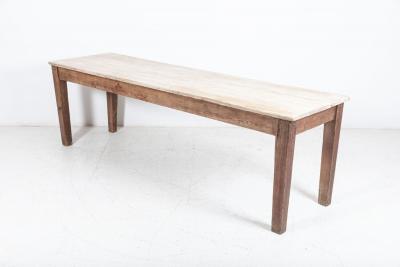 19thC English Large Scrub Top Pine Farmhouse Table