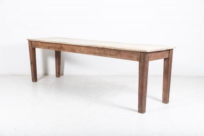 19thC English Large Scrub Top Pine Farmhouse Table