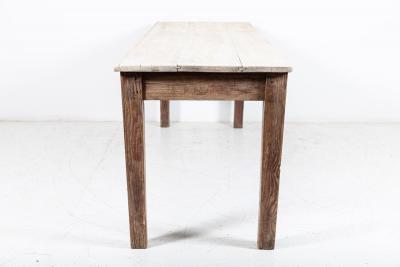 19thC English Large Scrub Top Pine Farmhouse Table