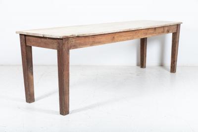19thC English Large Scrub Top Pine Farmhouse Table