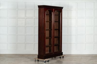 19thC English Mahogany Arched Glazed Bookcase