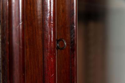 19thC English Mahogany Arched Glazed Bookcase