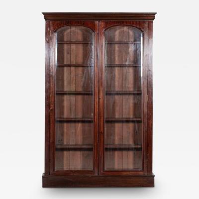 19thC English Mahogany Arched Glazed Bookcase