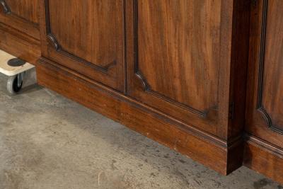 19thC English Mahogany Arched Glazed Bookcase Cabinet