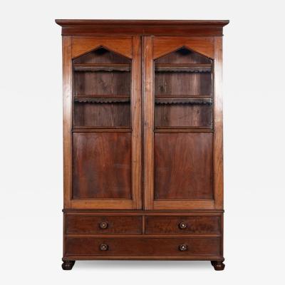 19thC English Mahogany Glazed Bookcase