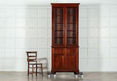 19thC English Mahogany Glazed Bookcase