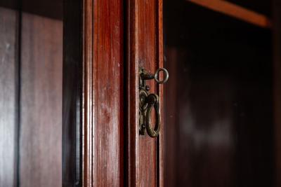 19thC English Mahogany Glazed Bookcase