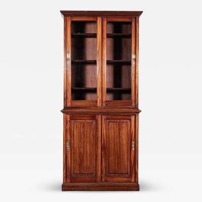 19thC English Mahogany Glazed Bookcase