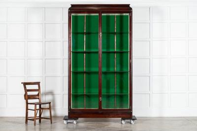 19thC English Mahogany Glazed Display Cabinet