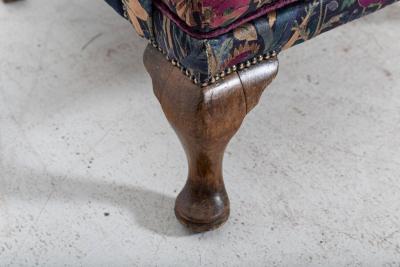 19thC English Mahogany Wingback Armchair Re upholstered in Liberty