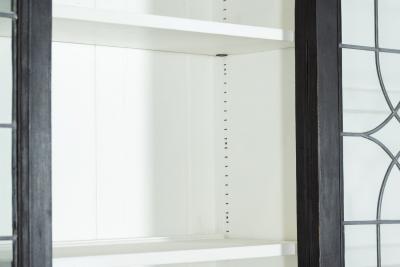 19thC English Monumental Ebonised Pine Glazed Dresser