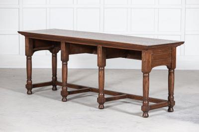 19thC English Oak Bank Cashiers Table