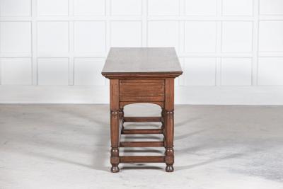 19thC English Oak Bank Cashiers Table