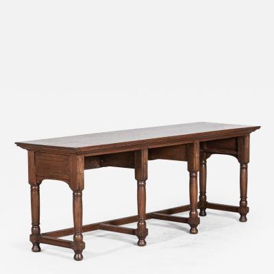 19thC English Oak Bank Cashiers Table