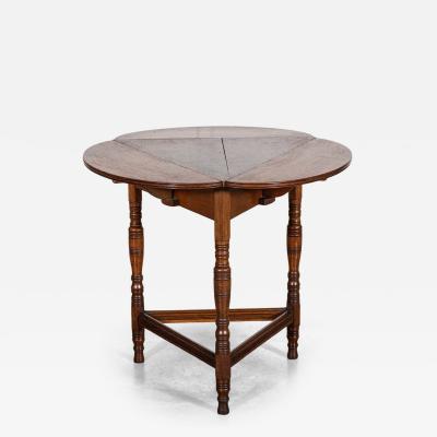 19thC English Oak Folding Cricket Table