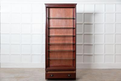 19thC English Oak Glazed Museum Display Cabinet