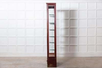 19thC English Oak Glazed Museum Display Cabinet