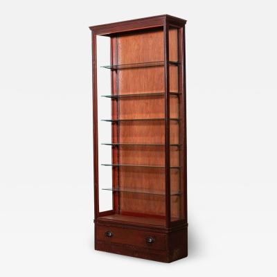 19thC English Oak Glazed Museum Display Cabinet