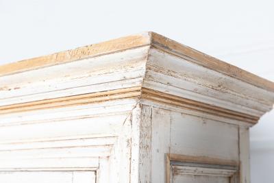 19thC English Painted Astragal Glazed Bookcase Cabinet