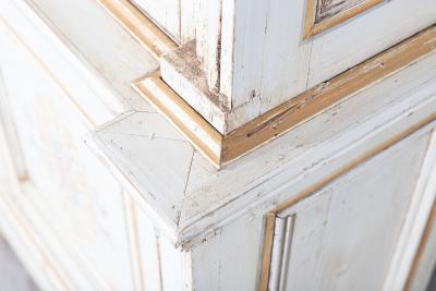 19thC English Painted Astragal Glazed Bookcase Cabinet