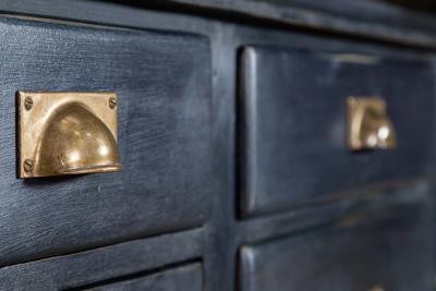 19thC English Painted Pine Dresser Base