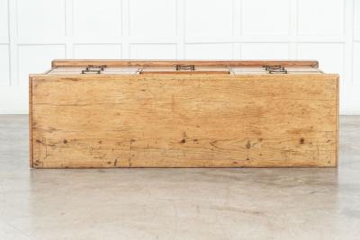 19thC English Pine Bank Haberdashery Drawers Counter