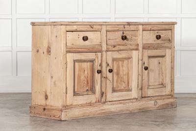 19thC English Pine Dresser Base