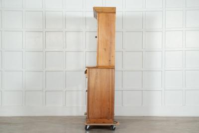 19thC English Pine Glazed Housekeepers Cabinet