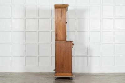 19thC English Pine Glazed Housekeepers Cabinet