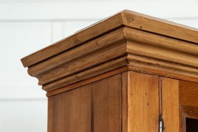 19thC English Pine Glazed Housekeepers Cabinet